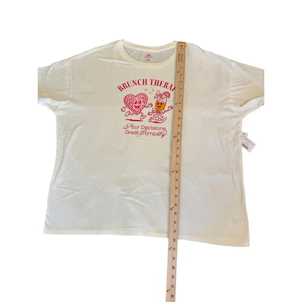 Brunch Therapy TShirt Ivory Size Large NWT